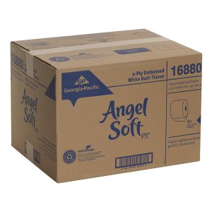 Georgia-Pacific Angel Soft Ps Premium Embossed Bathroom Tissue - 2-Ply, White, 4" X 4.05", 450 Sheets/Roll, 80 Rolls/Case