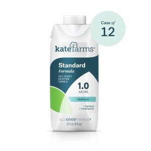 Kate Farms Standard 1.0 Oral/Tube Feeding Supplement, Vanilla, 11 oz., Reclosable Container, Case of 12