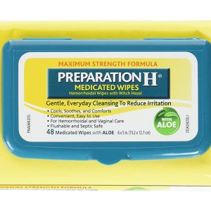 Preparation H Medicated Hemorrhoidal Wipes, 48 Count